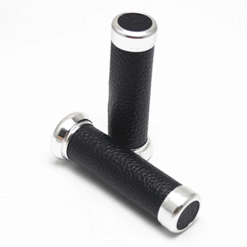 

1pair Vintage 22MM Motorcycle Handle Grips Universal Aluminum Leather Scooter Handlebar For motorcycle handledar