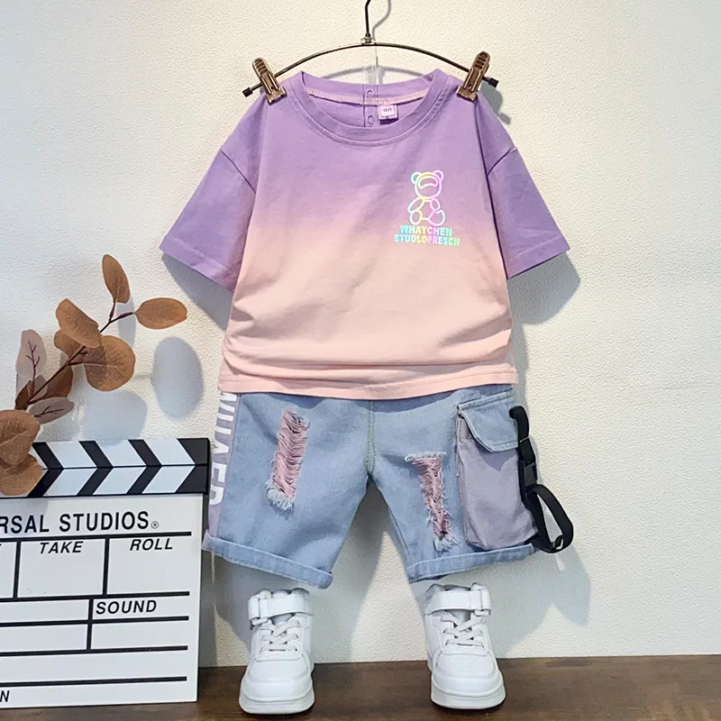

Baby Boy Clothing 2022 New Fashion Casual Children Clothing Set for 1-5 Years Korean Short Sleeve Kids Tops Shorts Outfits