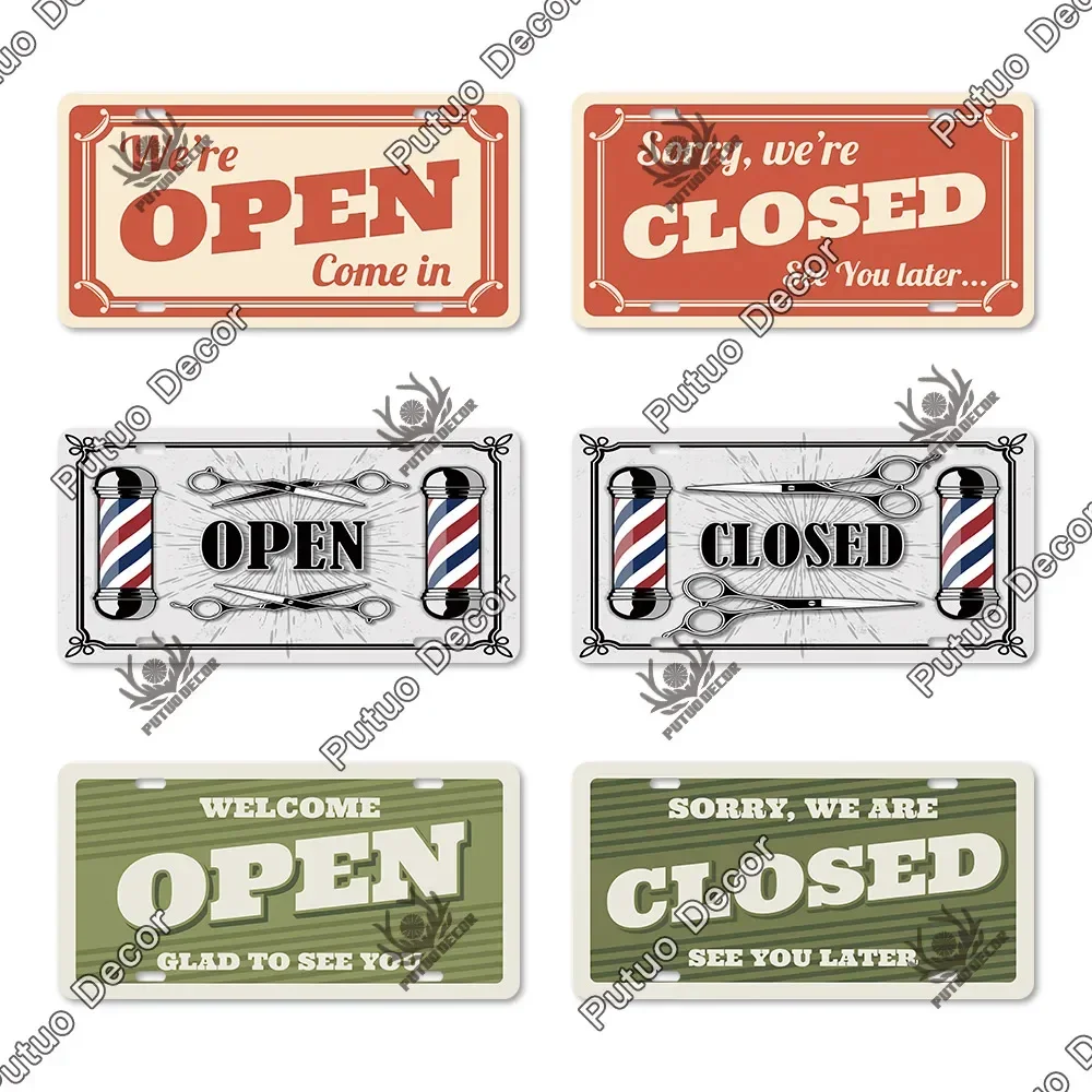 Декор Putuo Открытый и закрытый номерной знак Металлический для гостиной Двери