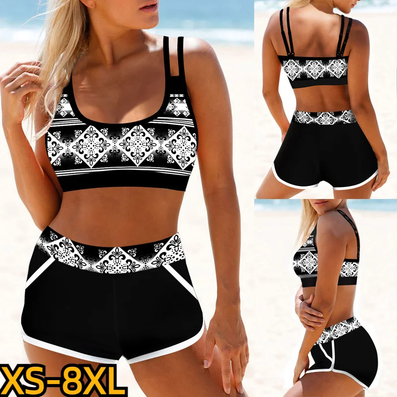 

Summer Swimsuit Two Piece Set Female Sexy Beachwear Women Swim Suit Vintage Bathing Suit Bikini New Design Printing Swimwear