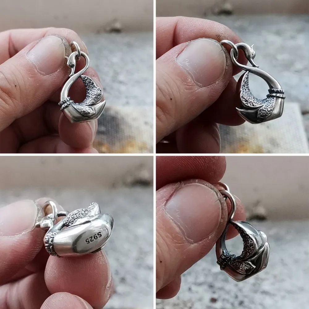 Милый кулон в виде лебедя из стерлингового серебра 925 пробы милые подвески