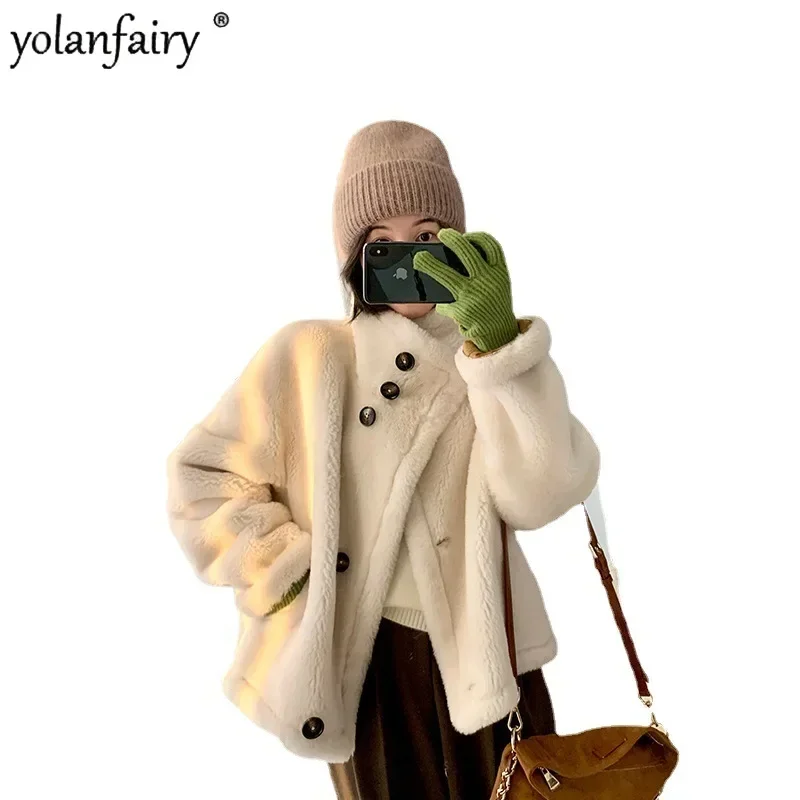 Женское шерстяное пальто женская короткая куртка из натурального меха новая