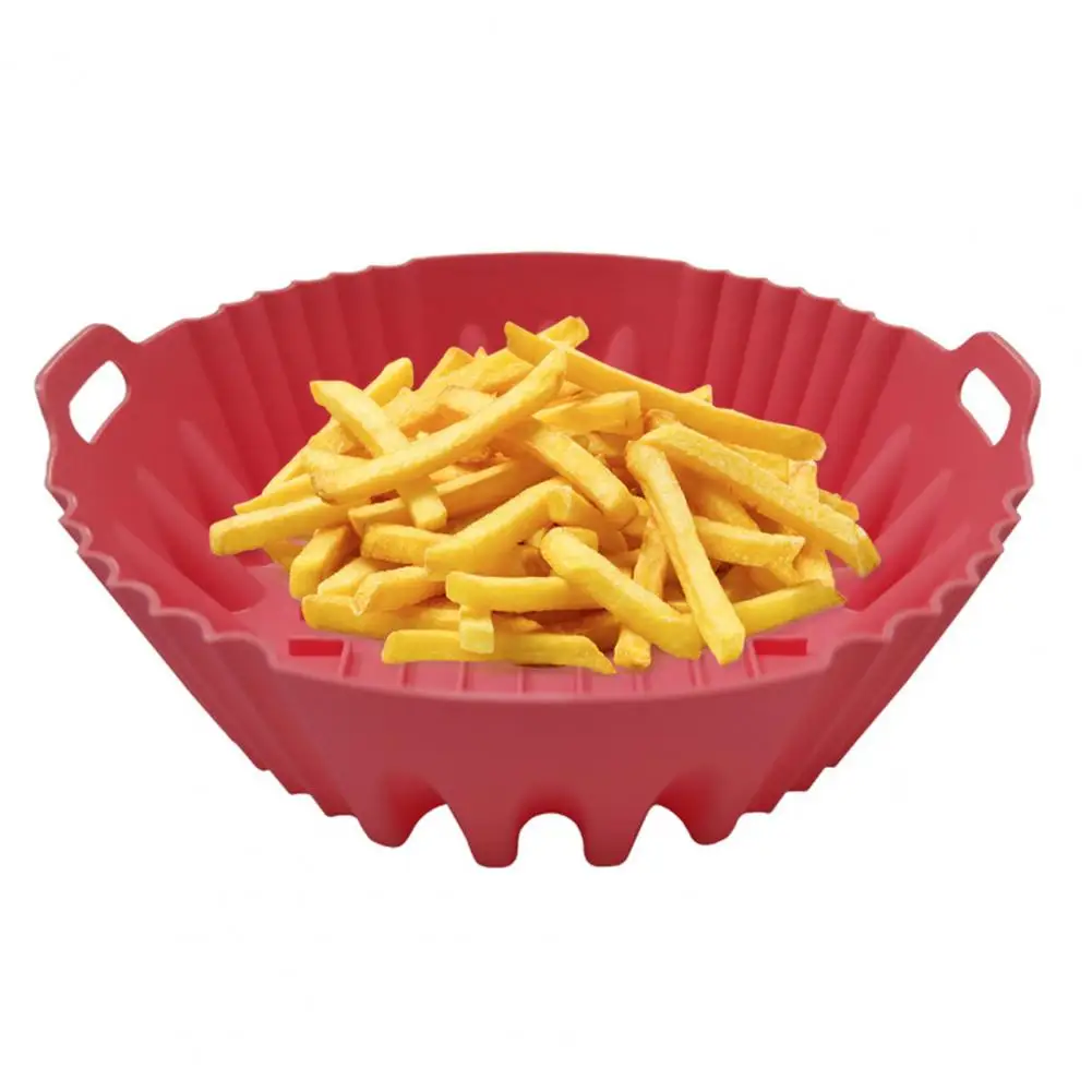 

Fryer Basket Reliable Convenient Foldable Silicone Baking Pan Roasting Tray Kitchen Supply Fryer Pad Fryer Tray