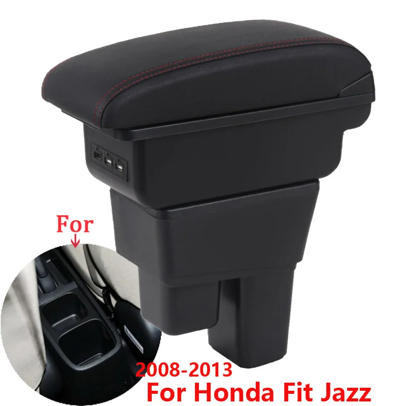 Reposabrazos para Honda Jazz 2, caja de almacenamiento para brazos, accesorios para coche, 2008, 2009, 2010, 2011, 2012, 2013