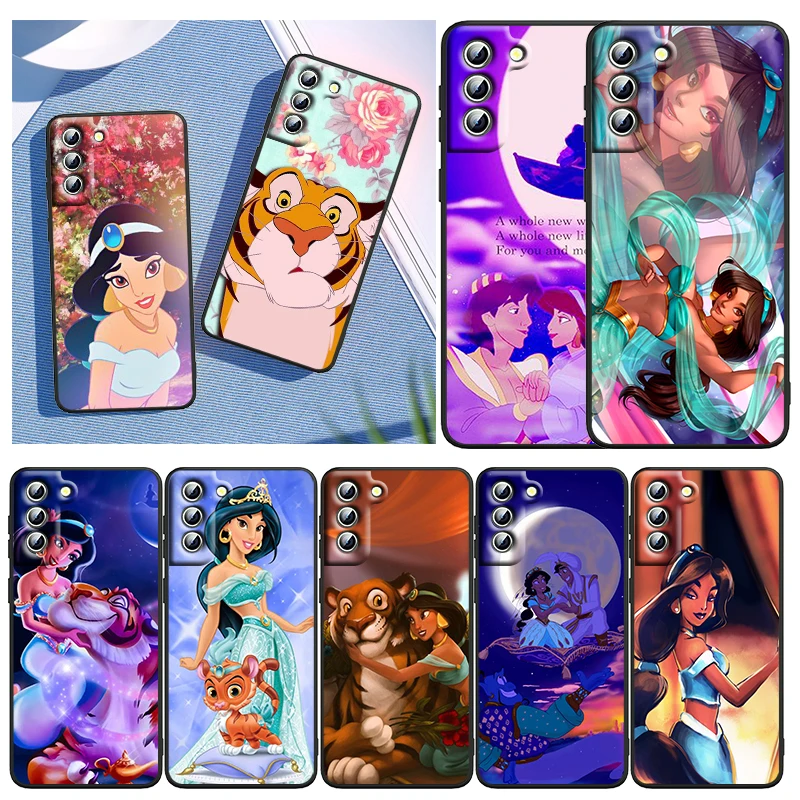 

Aladdin Princess Jasmine Phone Case For Samsung Galaxy S22 S21 S20 FE Ultra Pro Lite S10 S10E S9 S8 Plus 5G Black Soft Cover