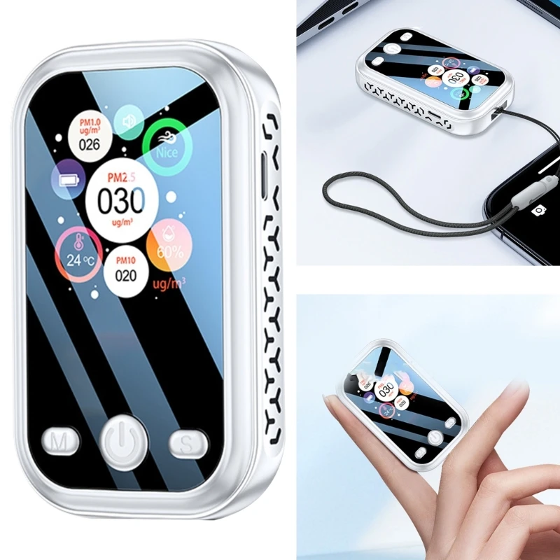 

Detector Analyzer-Temperature Humidity PM2.5/HCHO/TVOC/CO2 Home Meter Monitor-Air Quality Realtime-Analysis Tester 1.9in 87HA