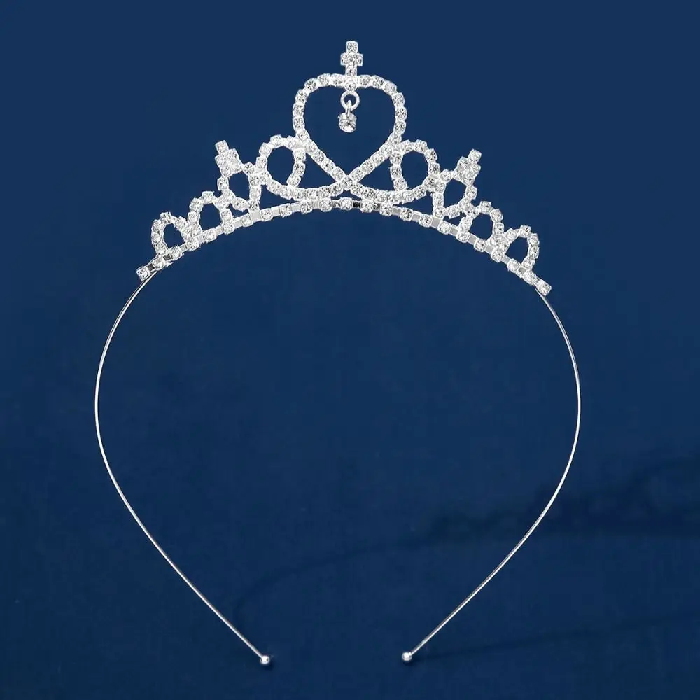 

Rhinestone Crown Headband New Heart Shaped Party Decoration Kid Girls Hairband Alloy Princess Hair Band Birthday
