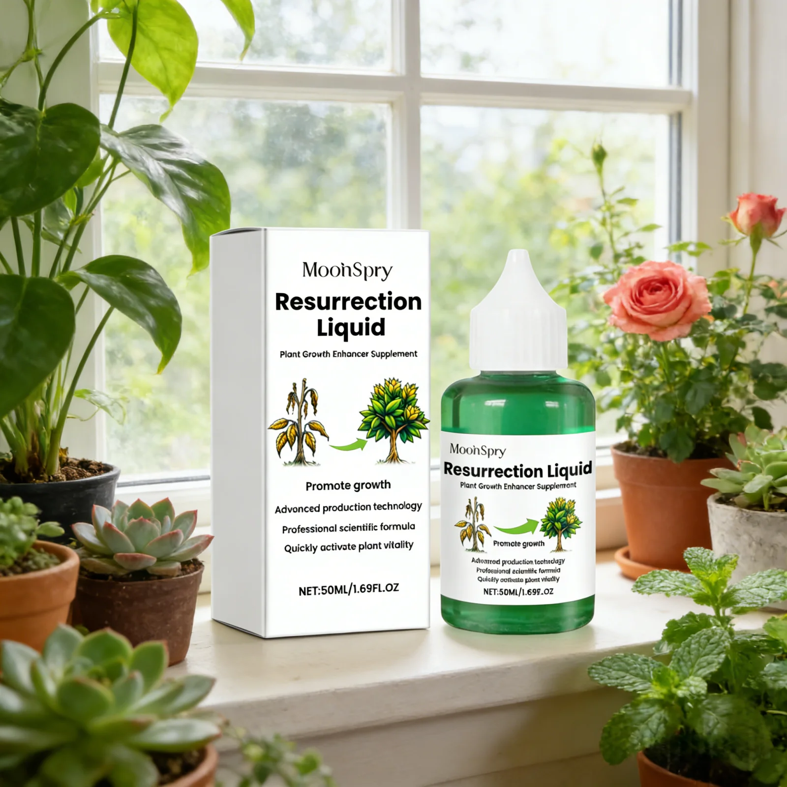 

Жидкое удобрение MoonSpry Plant Resurrection для гидропоники, стимулятор роста корней растений, восстановитель жизненных сил ...