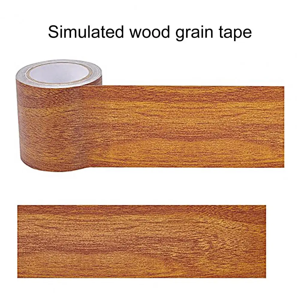 

Floor Repair Tape 1 Roll Reliable Non-fading Anti-slip High Efficiency Wood Grain Tape for Bedroom