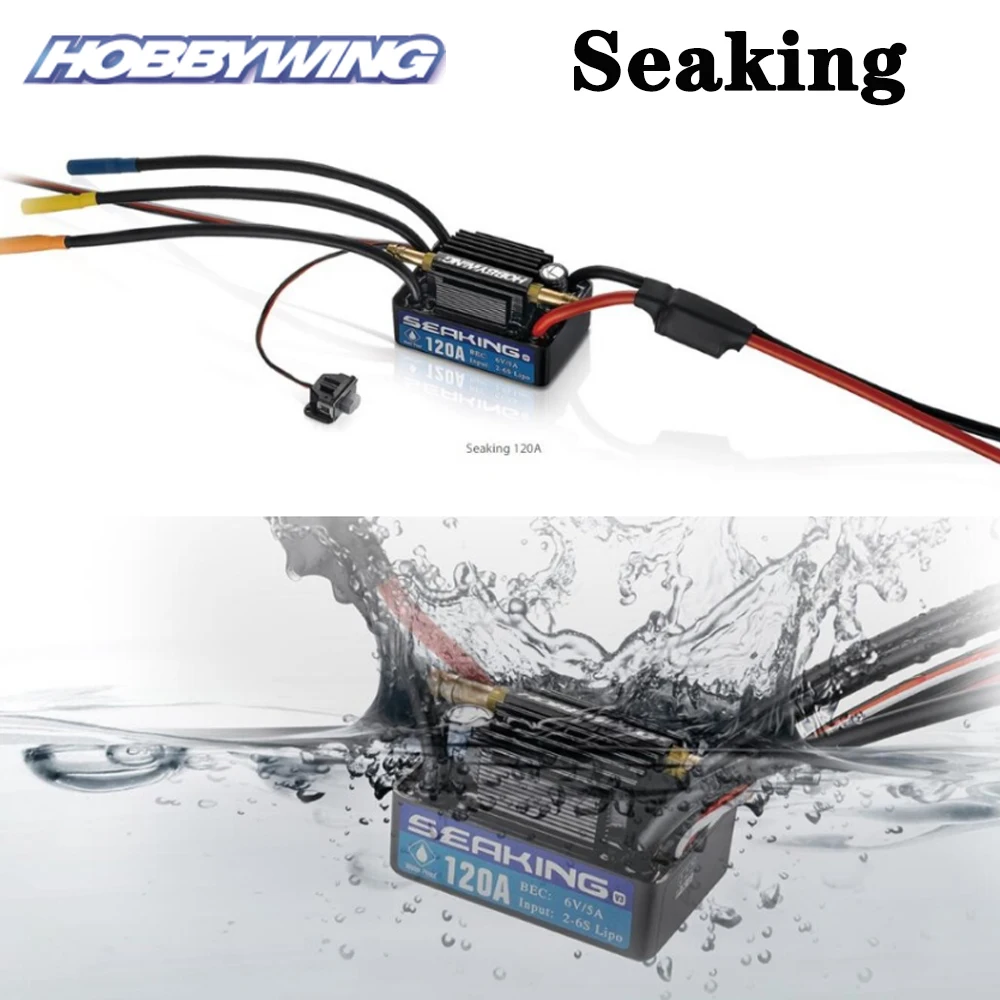 

Hobbywing SeaKing V3 Waterproof 30A/60A/90A/120A/130A/180A 2-6S Lipo Speed Controller 6V BEC Brushless ESC for RC Racing Boat