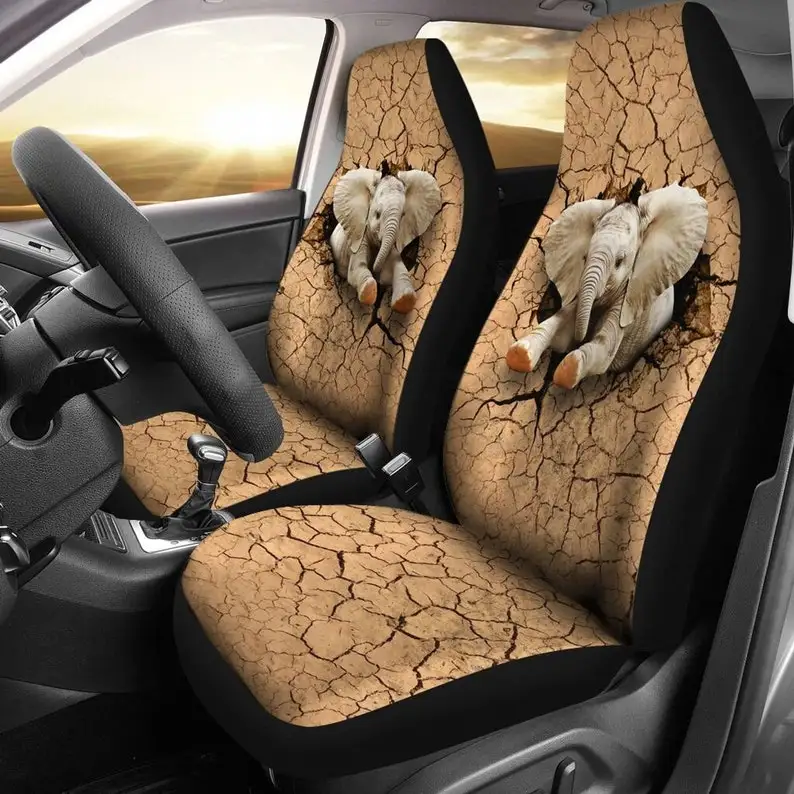 

Elephant on the mud Car Seat Cover Animal Car Seat Covers, Mandala Style, Galaxy Seat Covers, Custom Front Car Seat Covers, Pair