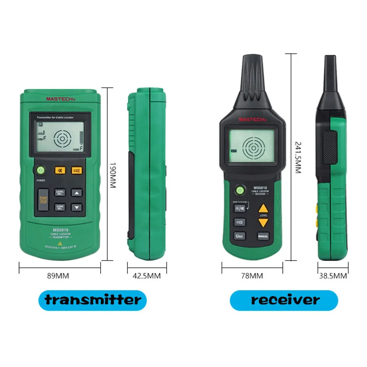 Портативный профессиональный детектор проводов Mastech MS6818 локатор для обрыва