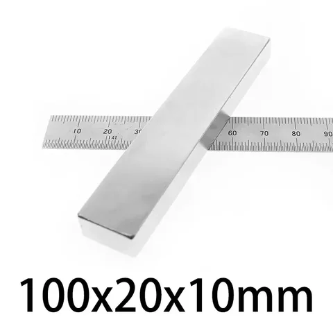 Мощные магниты 100x20x10 мм, длинный неодимовый магнит, 100 мм x 20 мм x 10 мм, магниты