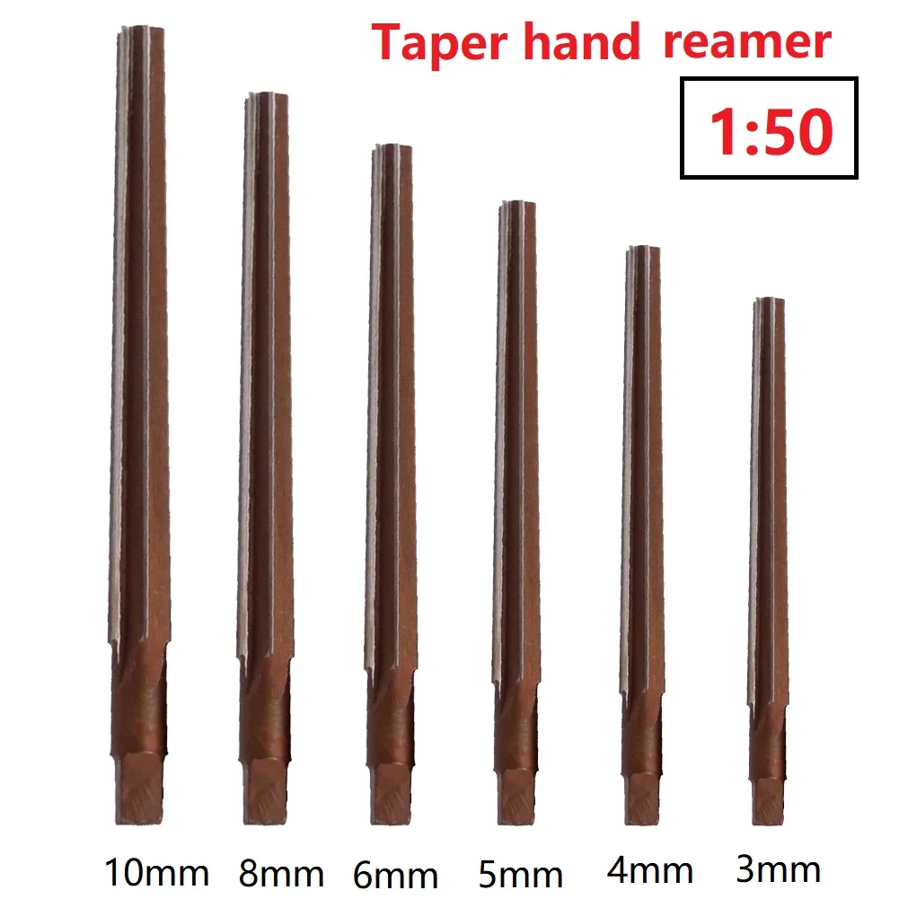 

1pc 3/4/5/6/8/10mm Taper Pin Hand Reamer 1:50 Conical Degree Sharp Manual For Taper Shank Machine Reamer CNC Tools