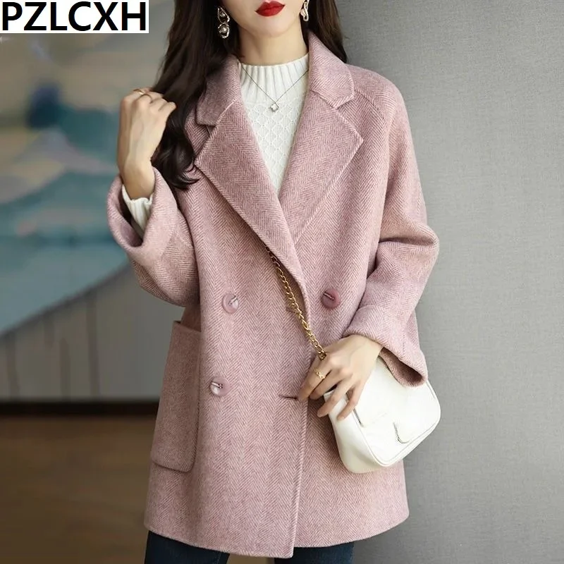 

2023 Autumn Winter Women's New Fashion Korean Edition Loose and Slim Relaxed Versatile Western High End Woolen Coat