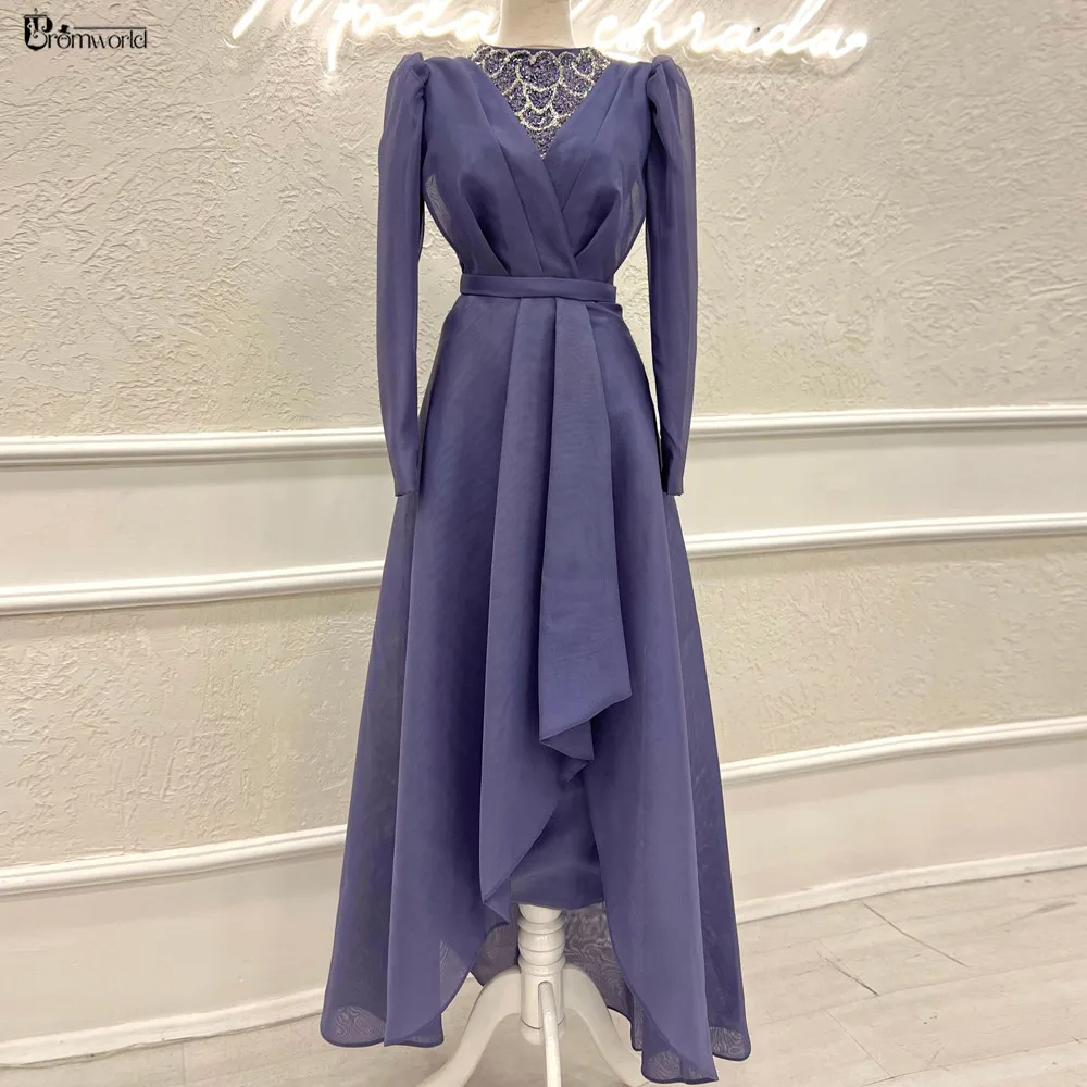 Темно-синие платья для выпускного вечера трапециевидной формы 2024 роскошное