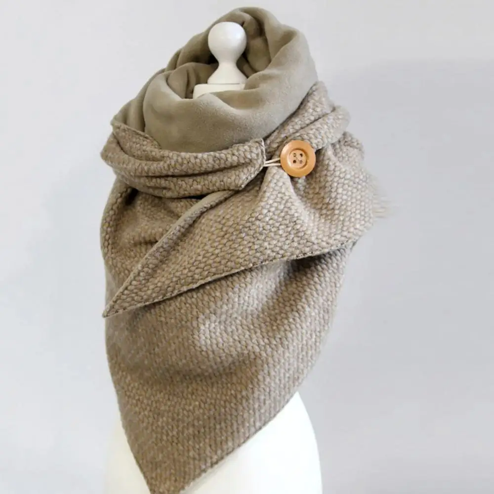 

Soft Fashion Shawl Unisex Solid Color Women Accessories Scarf Women Warm Scarf Winter Button Neck Wrap Thick
