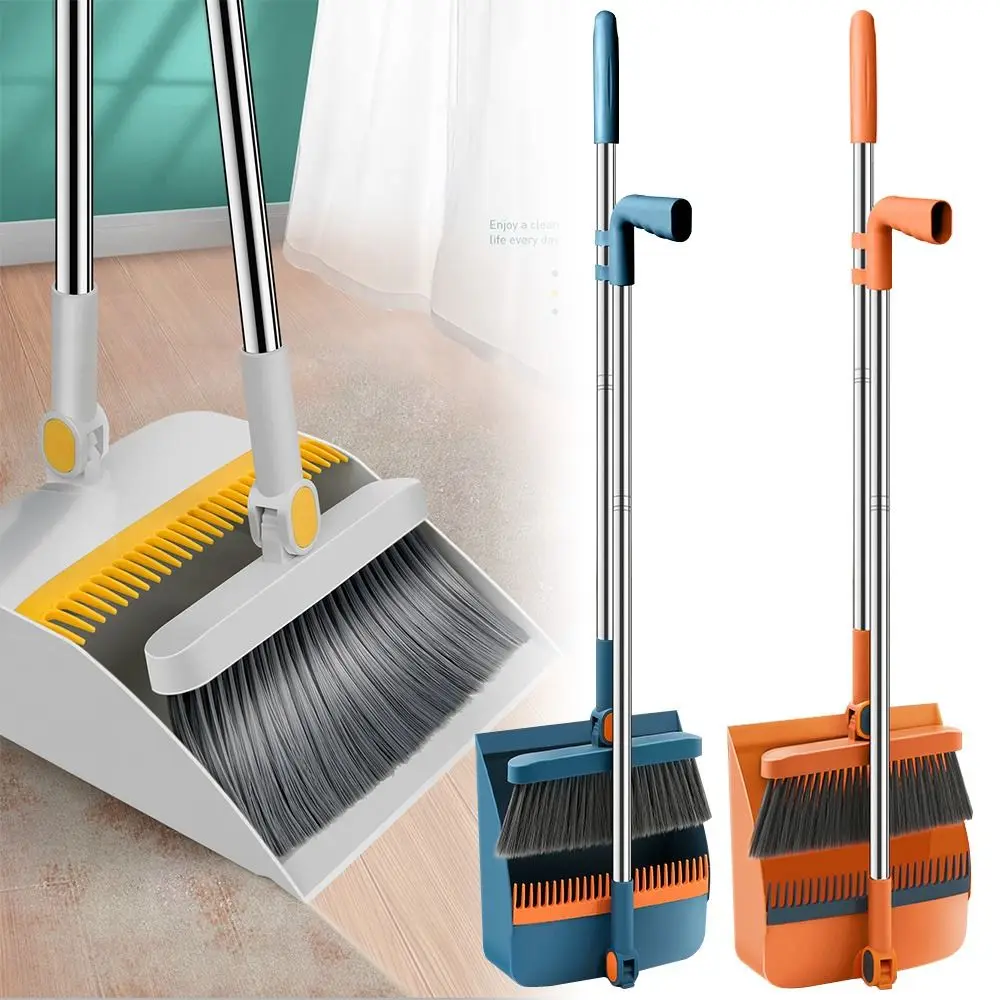 

Dustpan Combination With Foldable Multi-functional Tools Soft Comb Broom Rotating Set Cleaning Teeth Hair Sweeping