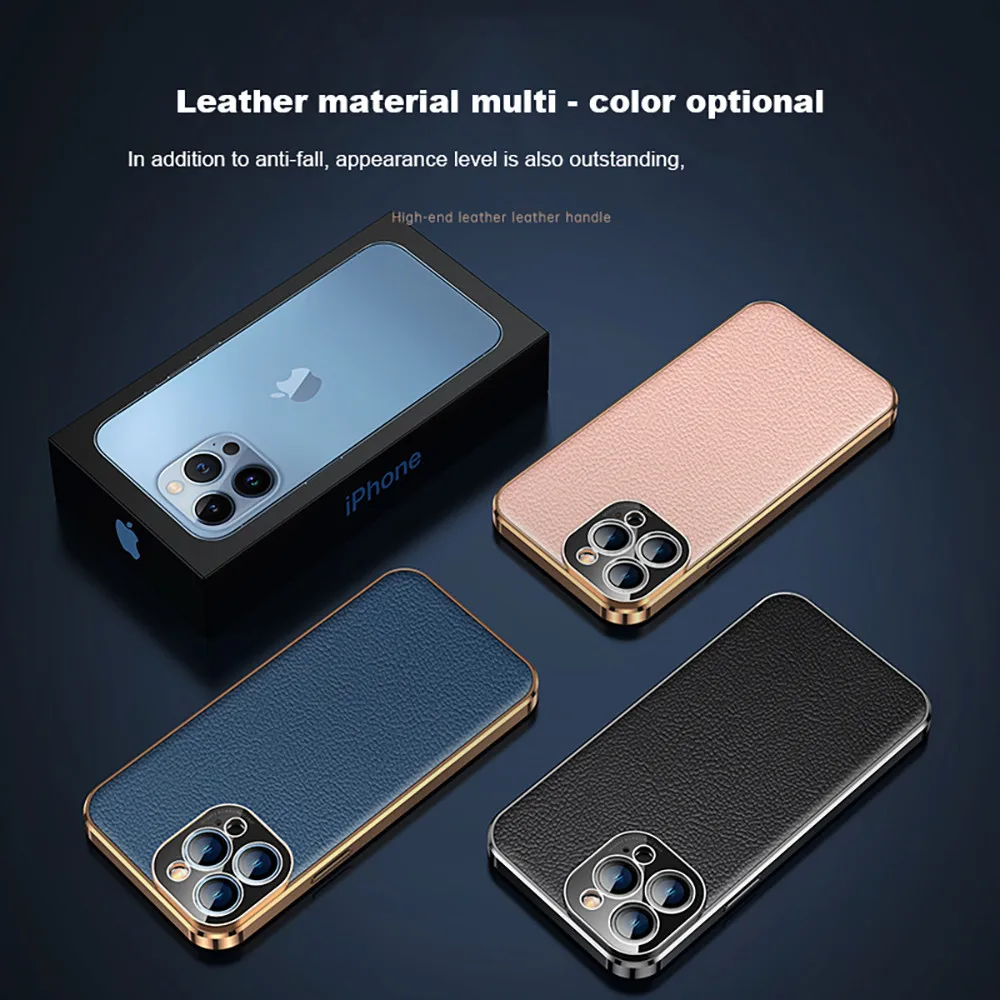 FLOVEME Plating Pattern Leather Case For iPhone 13 Pro Max 13 Mini 13 Pro 12 Pro Max 12 11Pro Max 11 Ultra Thin Back Cover Shell