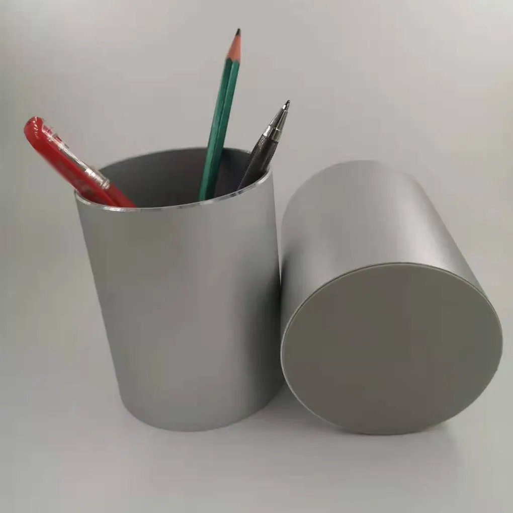 

Приблизительный круглый контейнер для карандашей из алюминиевого сплава, коробки-органайзеры, черные канцелярские принадлежности, 90x60x2 0 мм