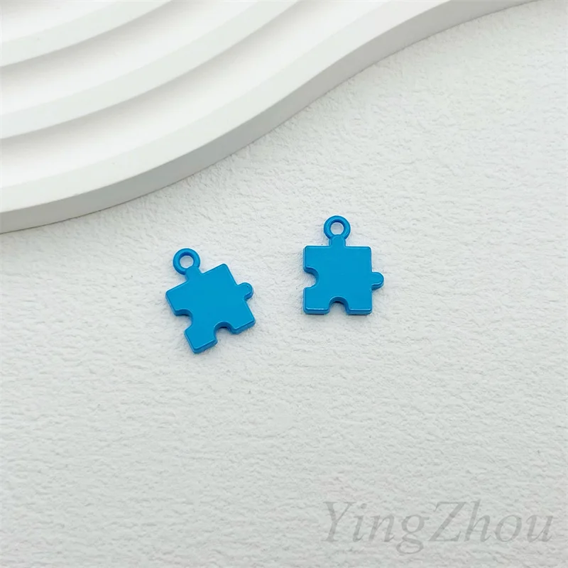 10PCS Zinc Alloy Spray Paint Accessory The Puzzle  for Jewelry Making Fashion Necklaces Earrings Bracelet Keychain Charms