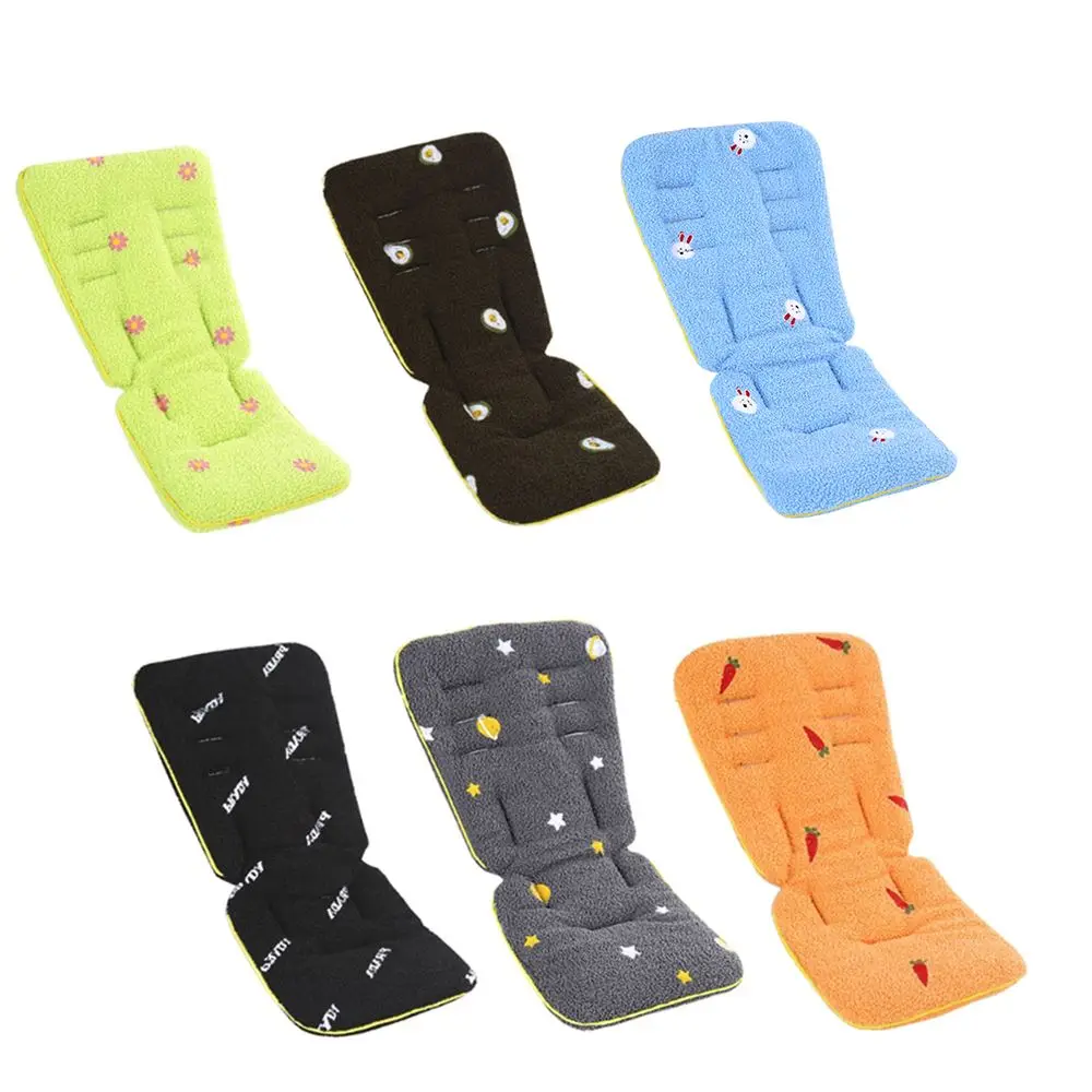 

Carriage Accessories Lamb Wool Baby Pram Seat Pad Colorful Pushchair Mat Soft Car Seat Pad Baby Stroller Seat Cushion