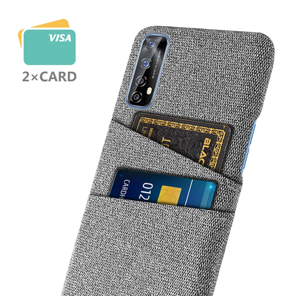 

For Realme 7 RMX2155 Case Dual Card Fabric Cloth Luxury Business Cover for OPPO Realme 7 Case Realme7 RMX2151 Bumper Funda 6.5''