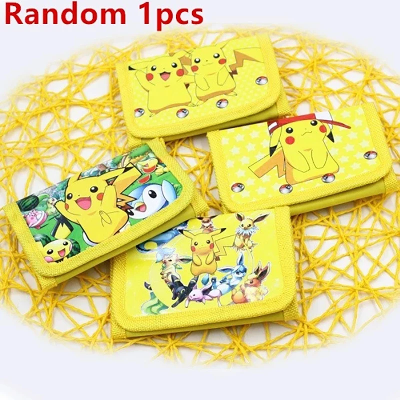 

Random 1pcs Pokemon Wallet Boys Girls Party supplies Anime Pikachu Figure Wallet Card Bag Coin Purse Children Christmas Gift Toy
