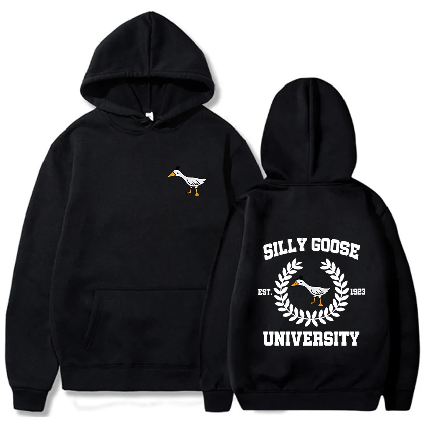 

Silly Goose University Hoodies Man Aesthetic Graphic Clothes Unisex Autumn Winter Harajuku Casual Vintage Pullovers Sweatshirts