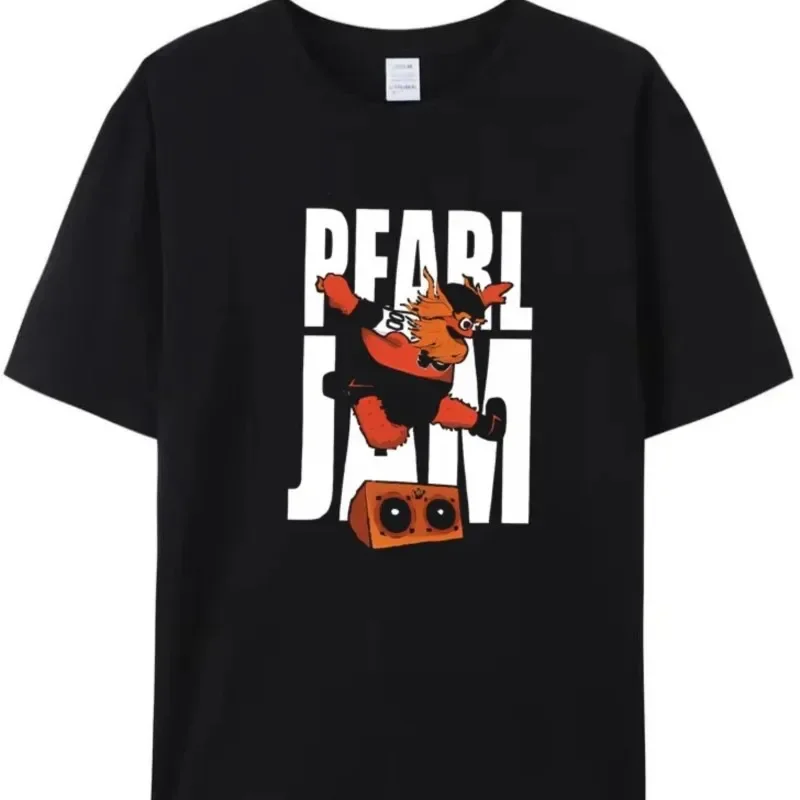 Футболка мужская с жемчугом хлопок Повседневная рубашка короткими рукавами рок