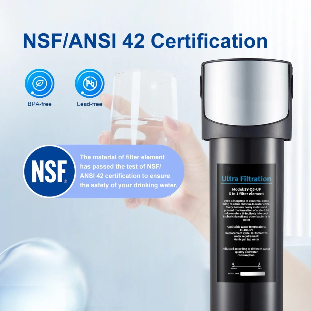 HAHUA Q5-UF 5 в 1 система фильтрации воды под раковиной 19000 галлонов фильтр с высоким