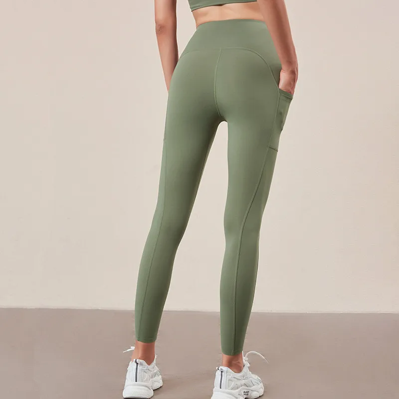 

New Arrivals Fintess Leggings Tight High Waist Yoga Pants Sports Woman Workout Running Side Pockets Trousers Gym Clothing Female