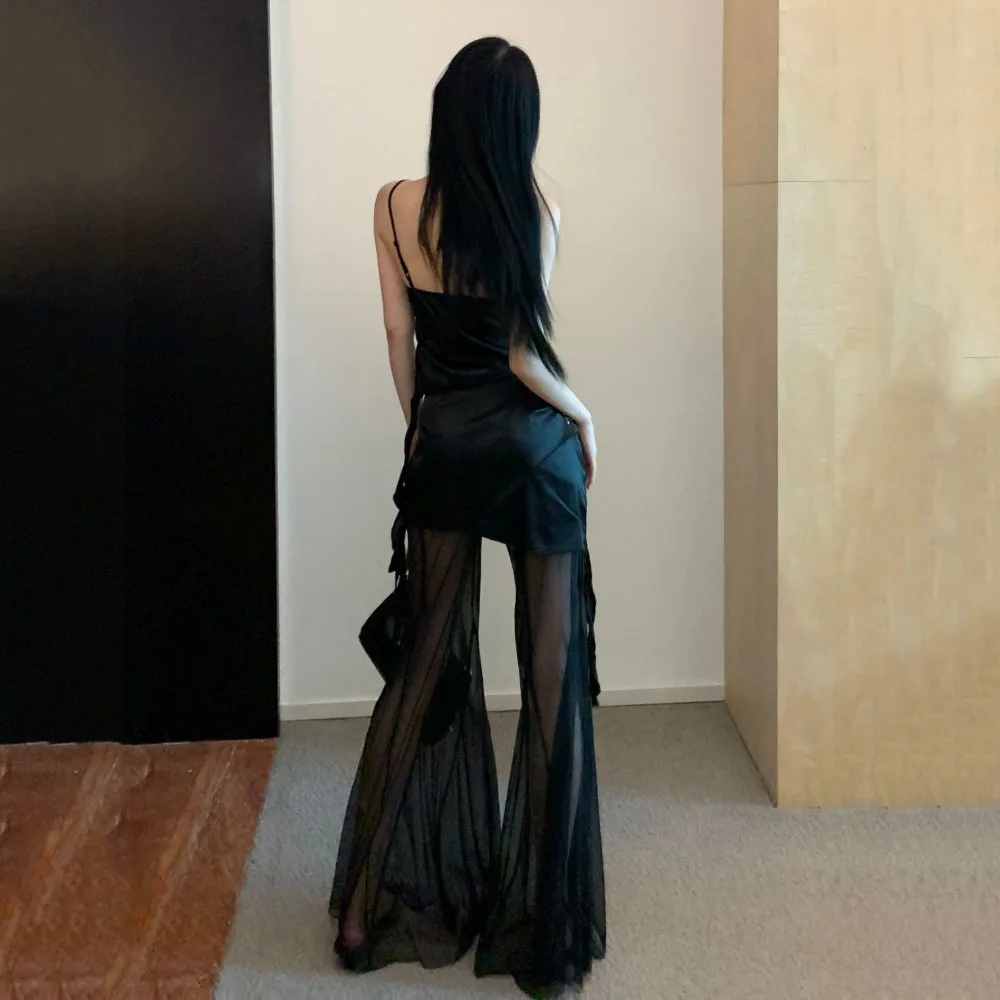 Женский летний сет LSHITT из полиэстера черный