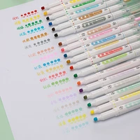 6pcs twin points colorful highlighters set watercolor fashion pen pack creative school office stationery supplies