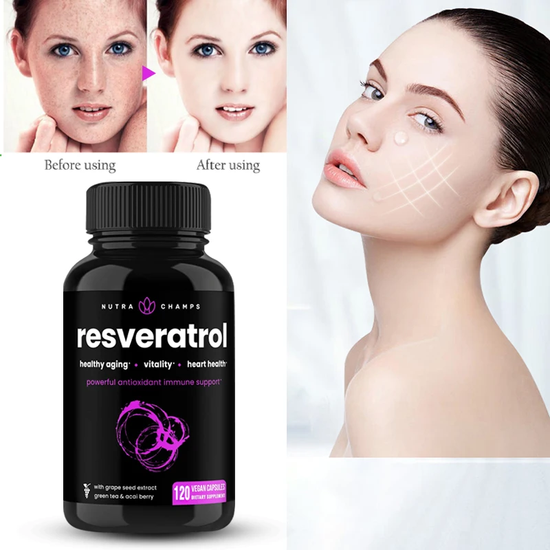 

Anti-aging revitalizes skin,boosts immunity and heart health Contains trans-resveratrol, green tea, acai and grape seed extracts