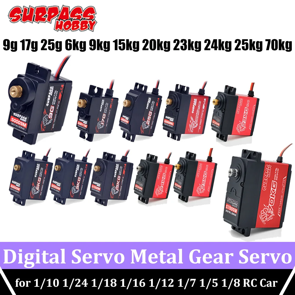 Цифровой сервопривод Surpass Rc с металлической шестерней 9 г 17 25 6 кг 15 20 70 для