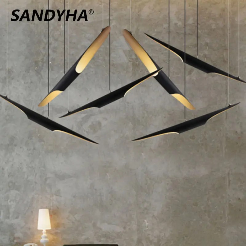 

Led Long Tube Pendant Lights Simple Nordic Metal Screen Lamp Shade E27 Chandelier for Living Room Luxury Decoration Home Lights