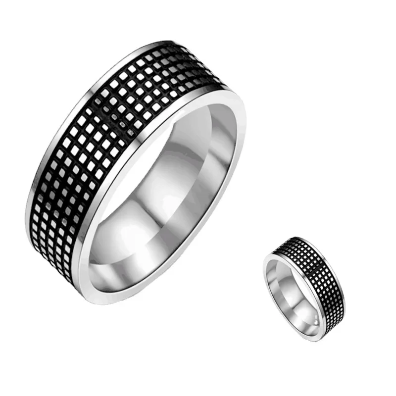 

Wholesale Men's Titanium Steel Ring Personality Stainless Steel Ring Retro Minimalist Gift Punk