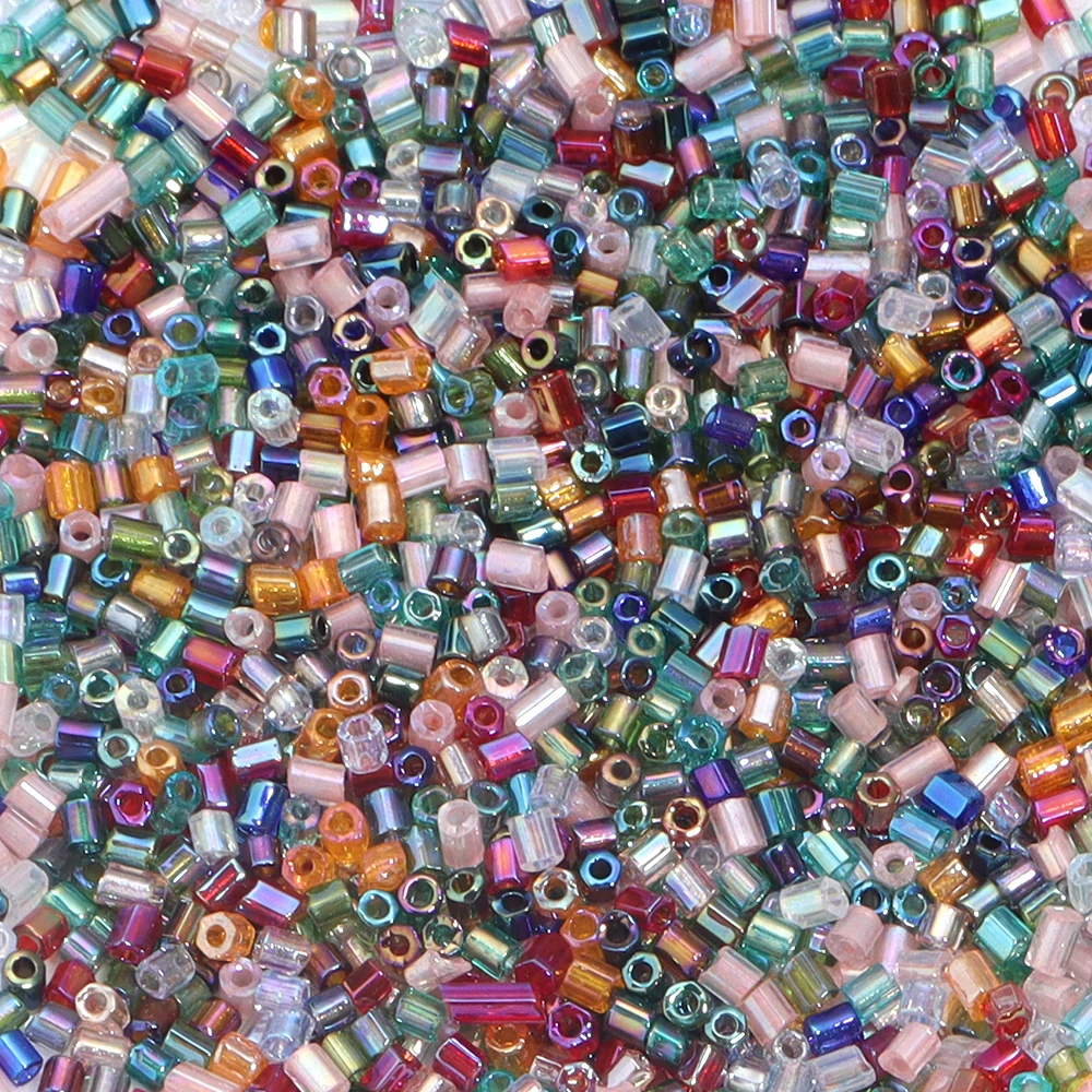 Стеклянные цветные трубчатые прозрачные бусины 2 мм