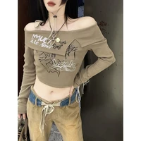 houzhou vintage harajuku pullovers y2k streetwear women gothic crop tops female grunge sweatshirts kpop aesthetic hoodies
