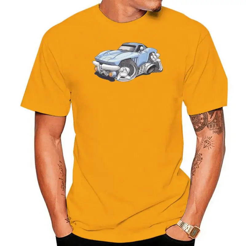 2020 New Arrival Short Sleeves 100% Cotton American Car Fans C2 Corvette Printed Koolart Cartoon Design White Your Own T Shirt
