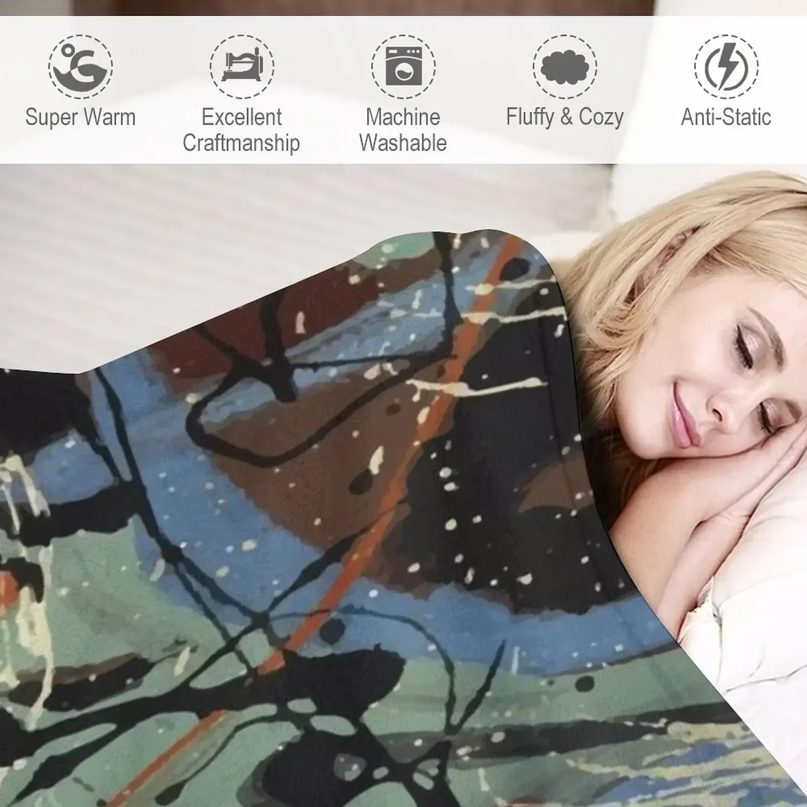 New Jackson Pollack | Композиция с заливкой II Плед Одиночные зимние постельные одеяла