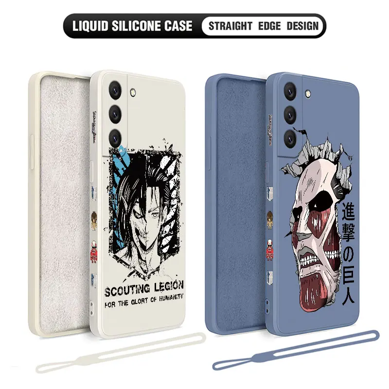 

Anime Attack On Titan Phone Case For Samsung Galaxy S23 S22 S21 S20 Ultra Plus FE S10 S9 S10E Note 20 ultra 10 9 Plus Cover