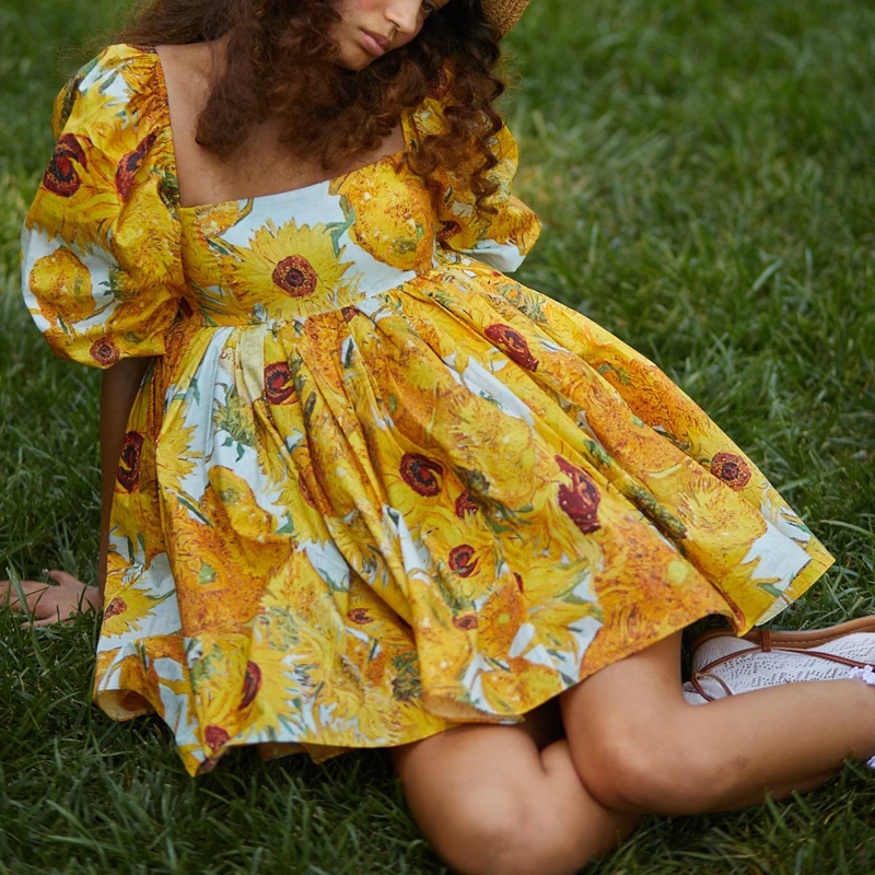 Kawaii летнее ТРАПЕЦИЕВИДНОЕ Тюлевое платье для девушек элегантное принцессы с