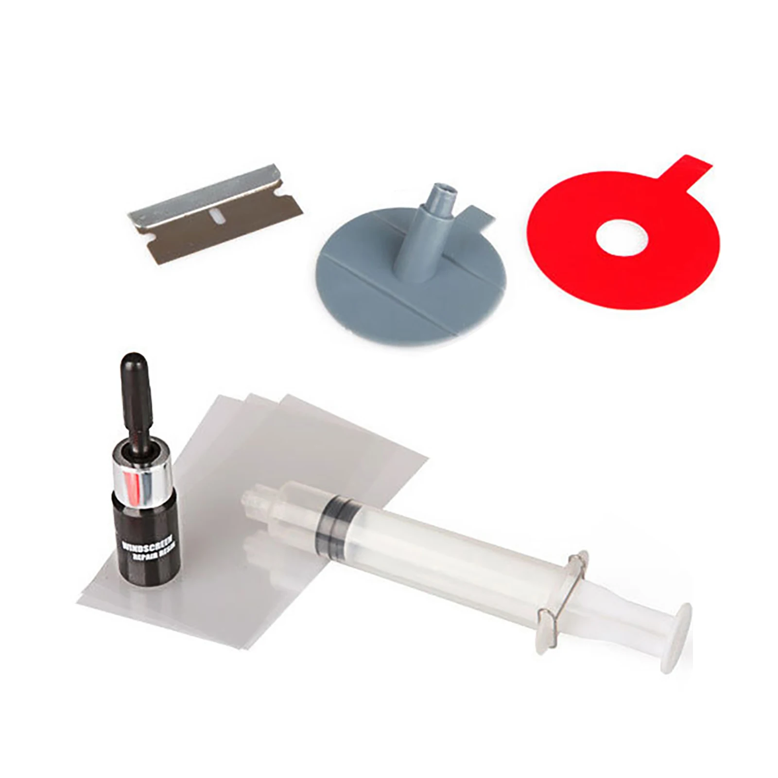 

Auto Windows Repair Kit DIY Car Glass Windshield Resin Rubber Repair Set Bulls-eye Star-shaped Half-moon Scratches Crack Restore