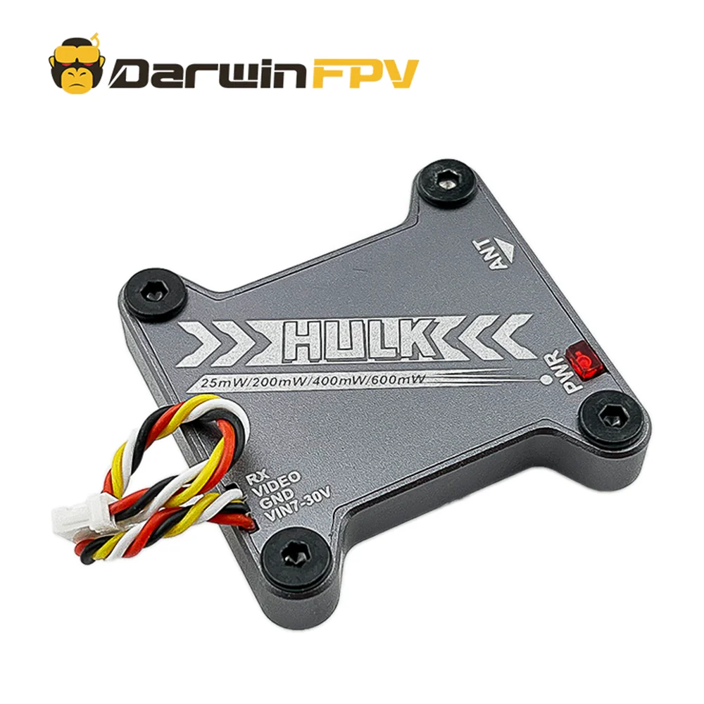 

DarwinFPV 5.8G 40CH Waterproof Analog FPV 25mW/200mW/400mW/600mW VTX For HULK Cinematic FPV Drone