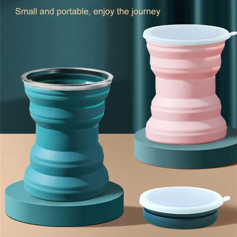 

Складная чашка, мини-кружка для пищевой воды, дорожная силиконовая Выдвижная цветная портативная уличная кружка для кофе, посуда для напитков, для кухни