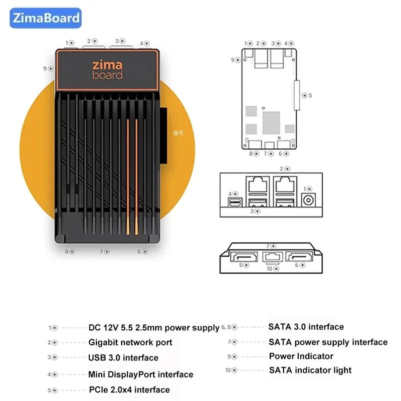 Одноплатный сервер ZimaBoard 832-X86 232-X86/432-X86 Intel Celeron N3450 x86 — SATA 6 0 Гбит/с