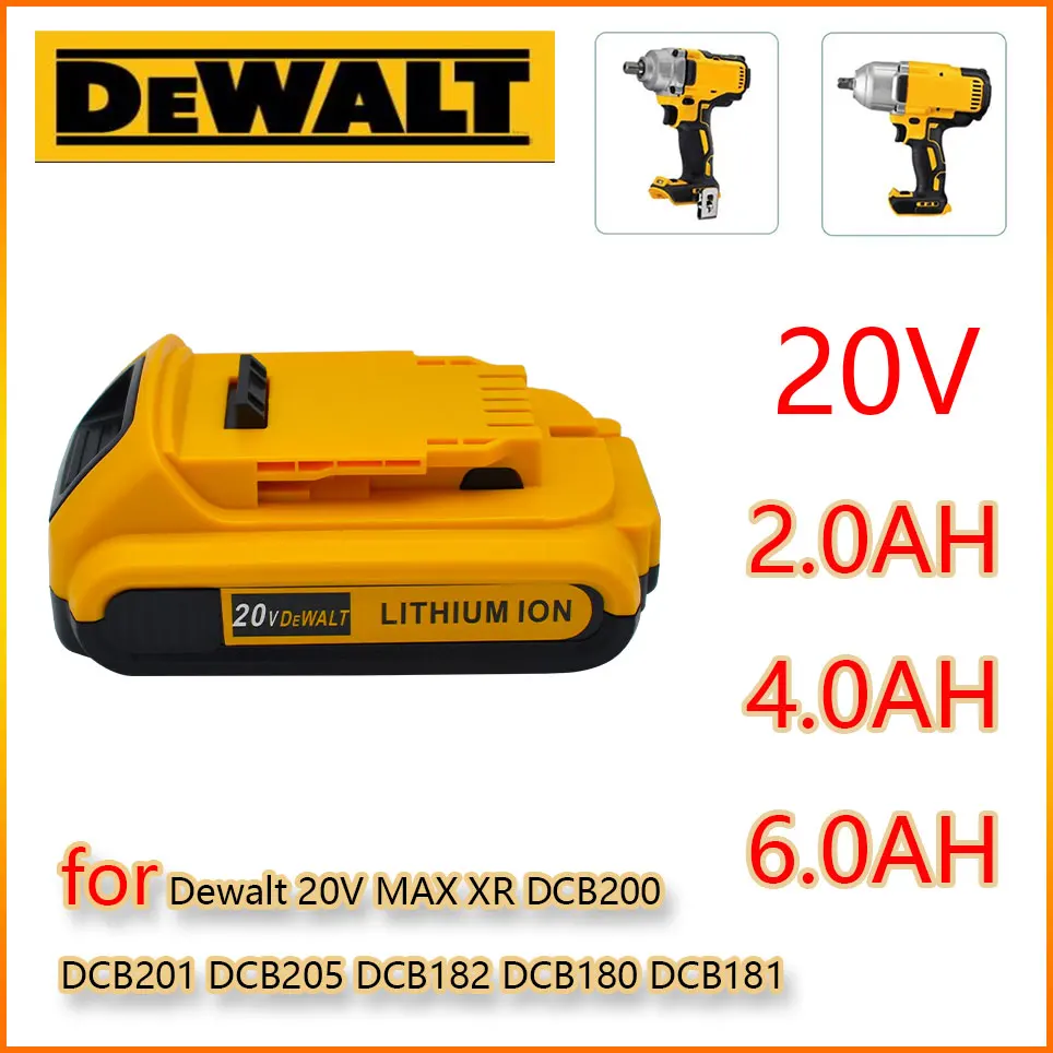 

Dewalt brand new DCB200 20V 3.0A/4.0AH/6.0AH replacement power tool battery is compatible with Dewalt 20V 18v and 18Volt tools