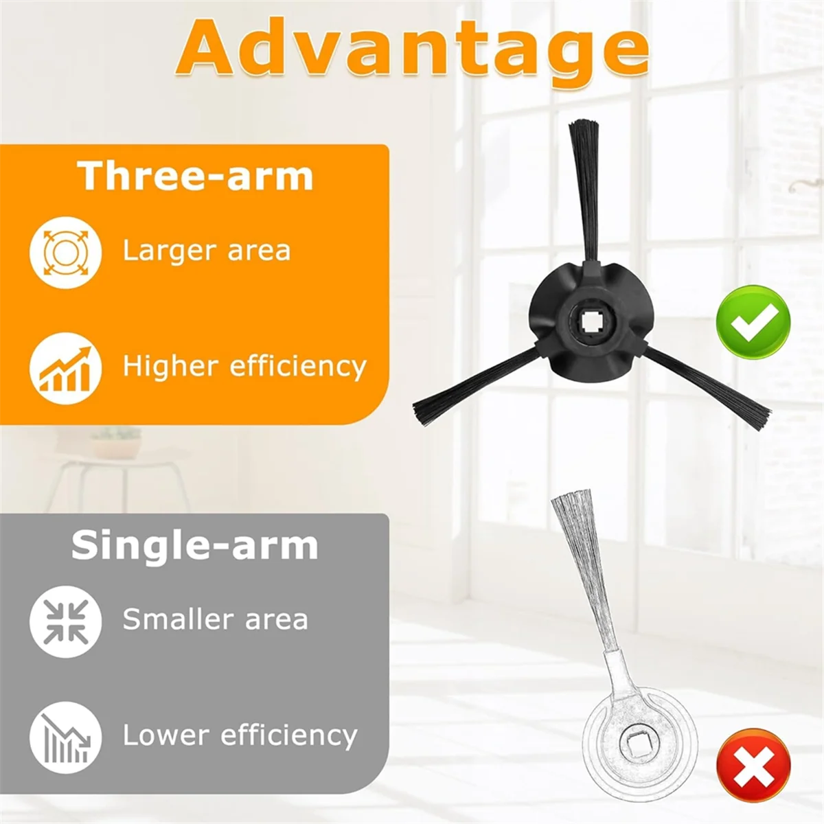 Сменные боковые щетки из 8 штук для робота-пылесоса Shark Matrix RV2310 RV2310AE AV2310 AV2310AE RV2300